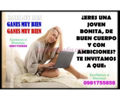 TRABAJO INMEDIATO, PARA CHICAS BONITAS CON APUROS ECONÓMICOS