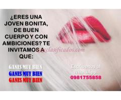 TRABAJO SEGURO CON BUEN SUELDO PARA SEÑORITA DE BUENA PRESENCIA